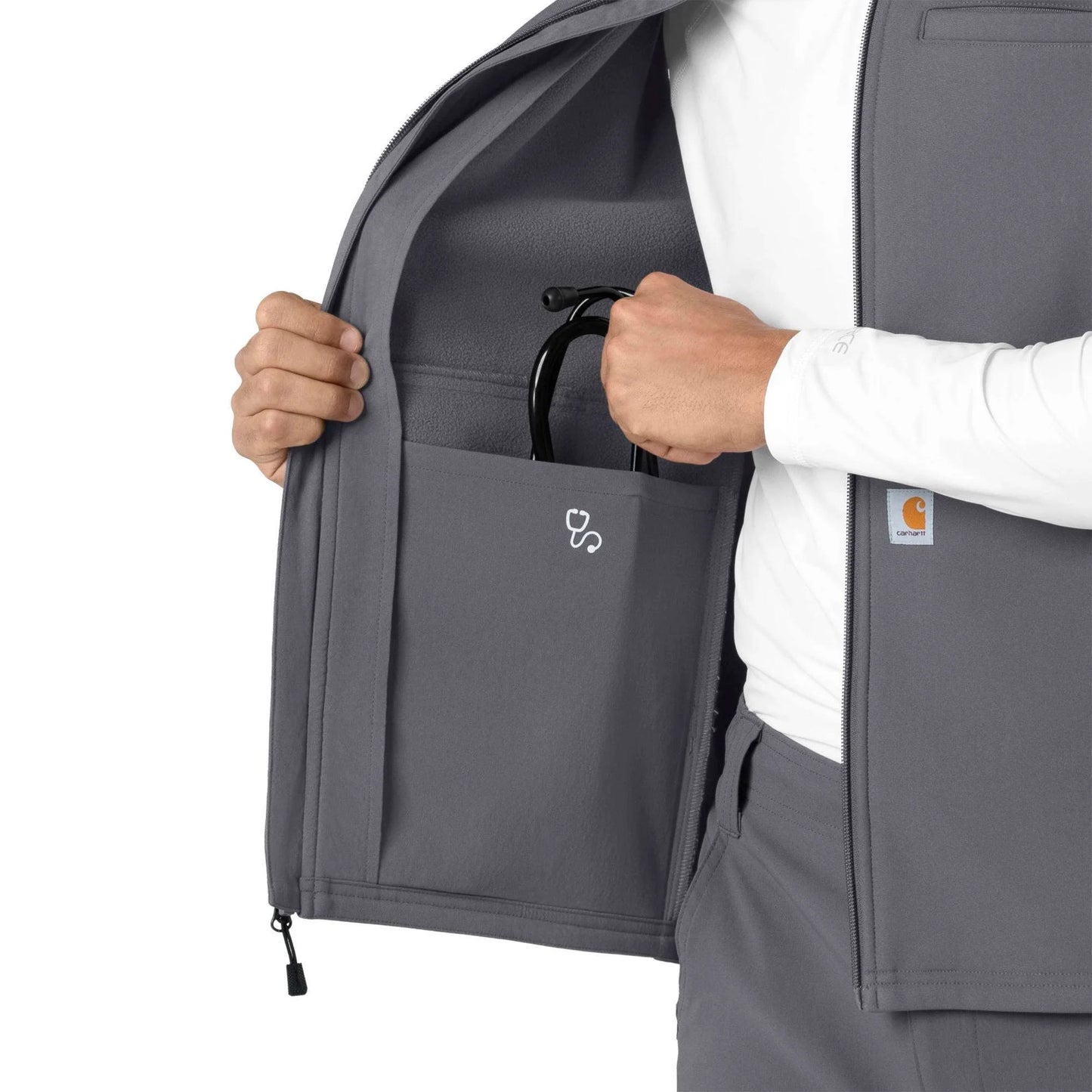 Rugged Flex® Men's Bonded Fleece Scrub Vest