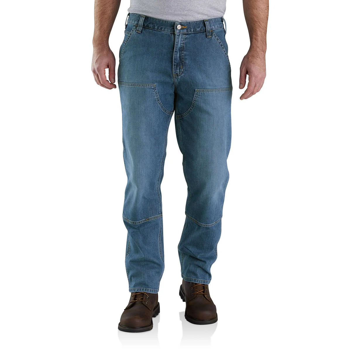 Relaxed Straight Rugged Flex™ Double-Front Denim Dungaree
