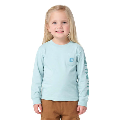 Girls' Long Sleeve Tonal Patch Pocket T-Shirt (Toddler/Child/Youth)