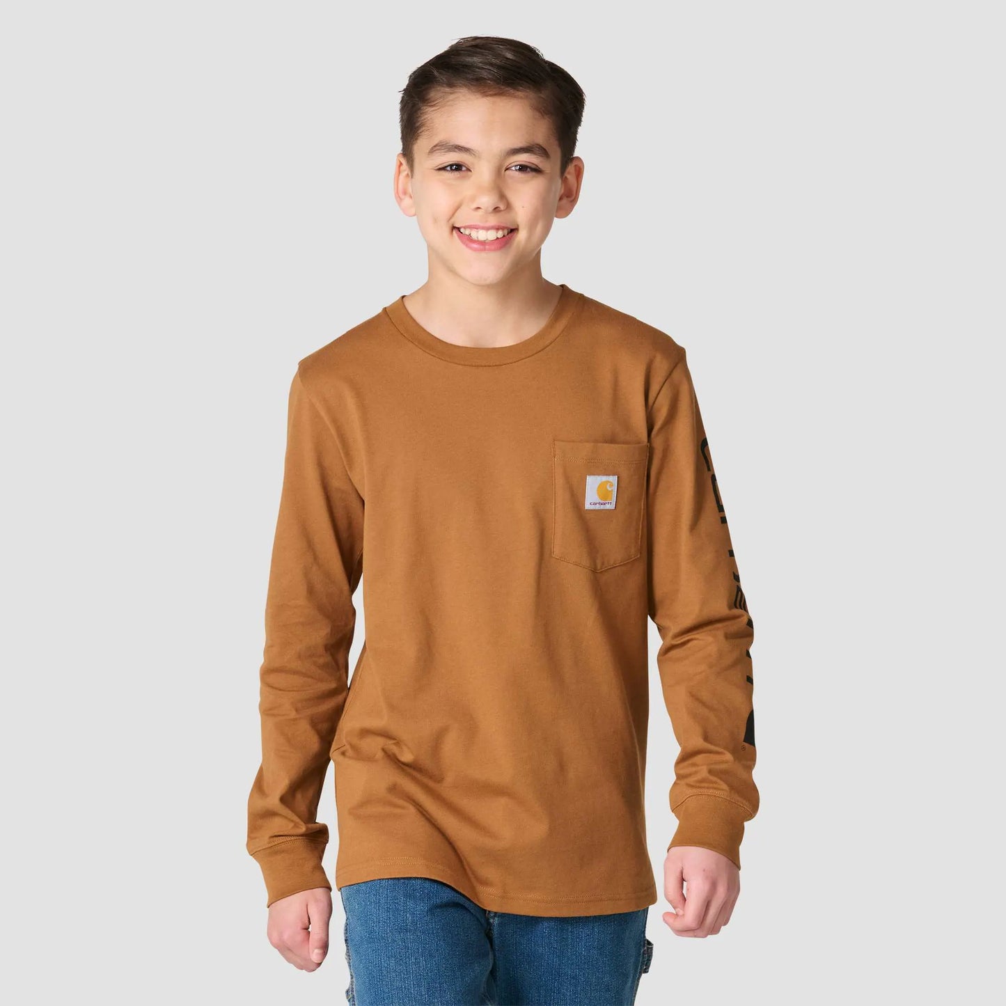 Boys' Long Sleeve Pocket Logo T-Shirt (Toddler/Child/Youth)