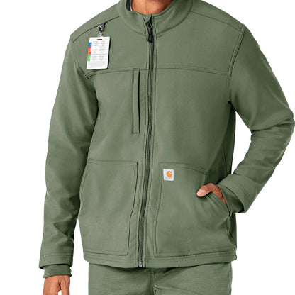 Rugged Flex® Peak Bonded Fleece Scrub Jacket