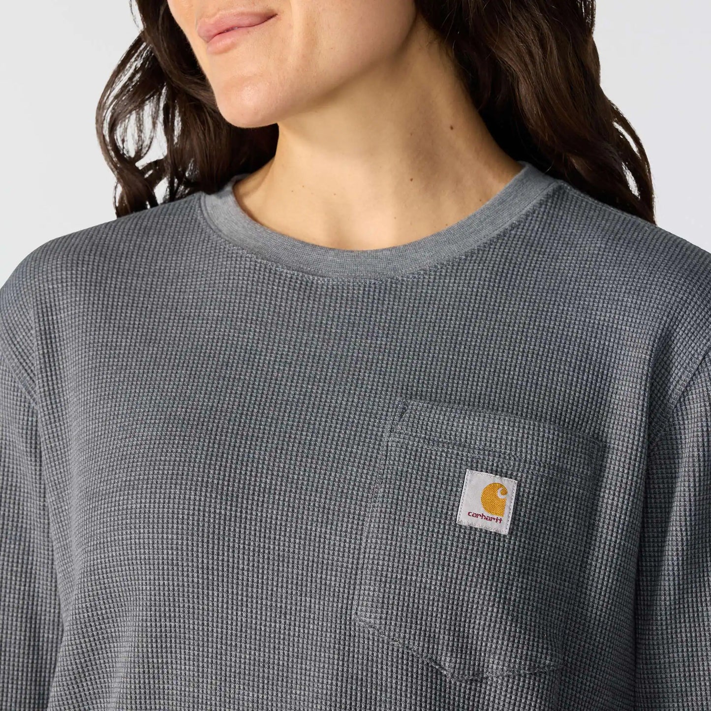 Women's Waffle Knit Loose LS T-Shirt