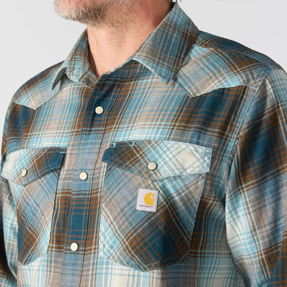 Montana Rugged Flex™ Relaxed Fit Lightweight Long-Sleeve Snap-Front Plaid Shirt