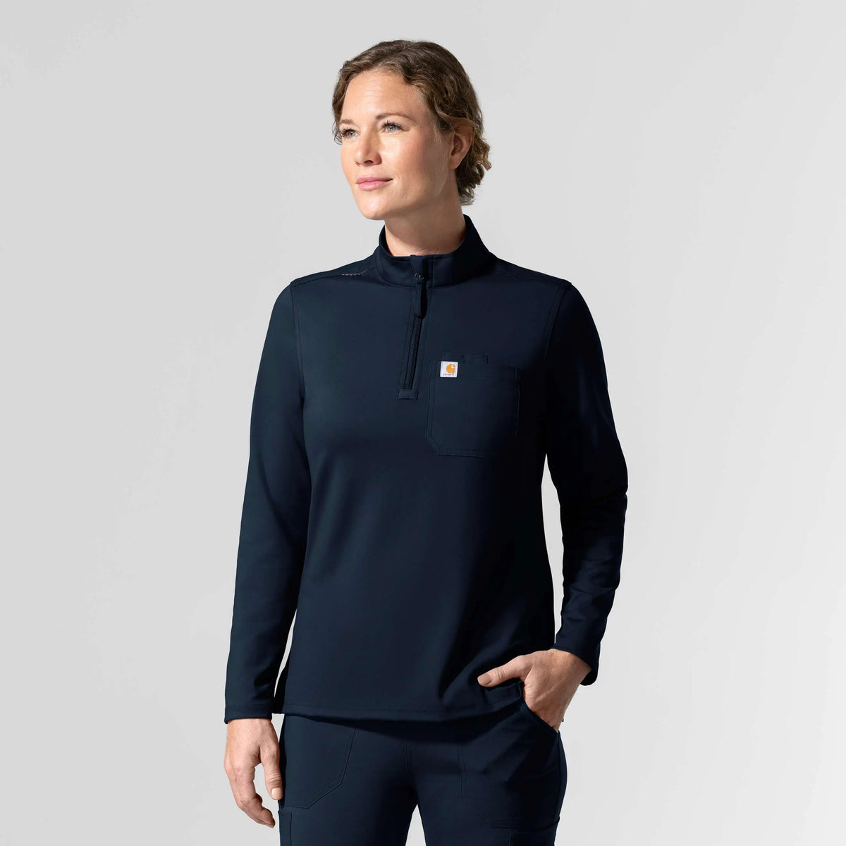 Women's Force Cross-Flex Knit Long Sleeve Quarter Zip Scrub Top