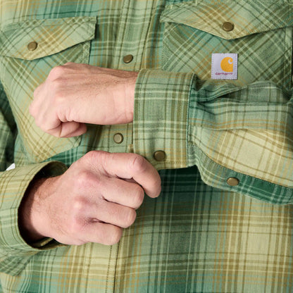 Montana Rugged Flex™ Relaxed Fit Lightweight Long-Sleeve Snap-Front Plaid Shirt