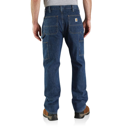 Loose Straight Double-Front Denim Dungaree