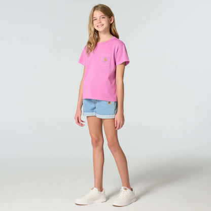Girls' Short Sleeve Re-Engineered Garment Dye Pocket T-Shirt (Child/Toddler/Youth)