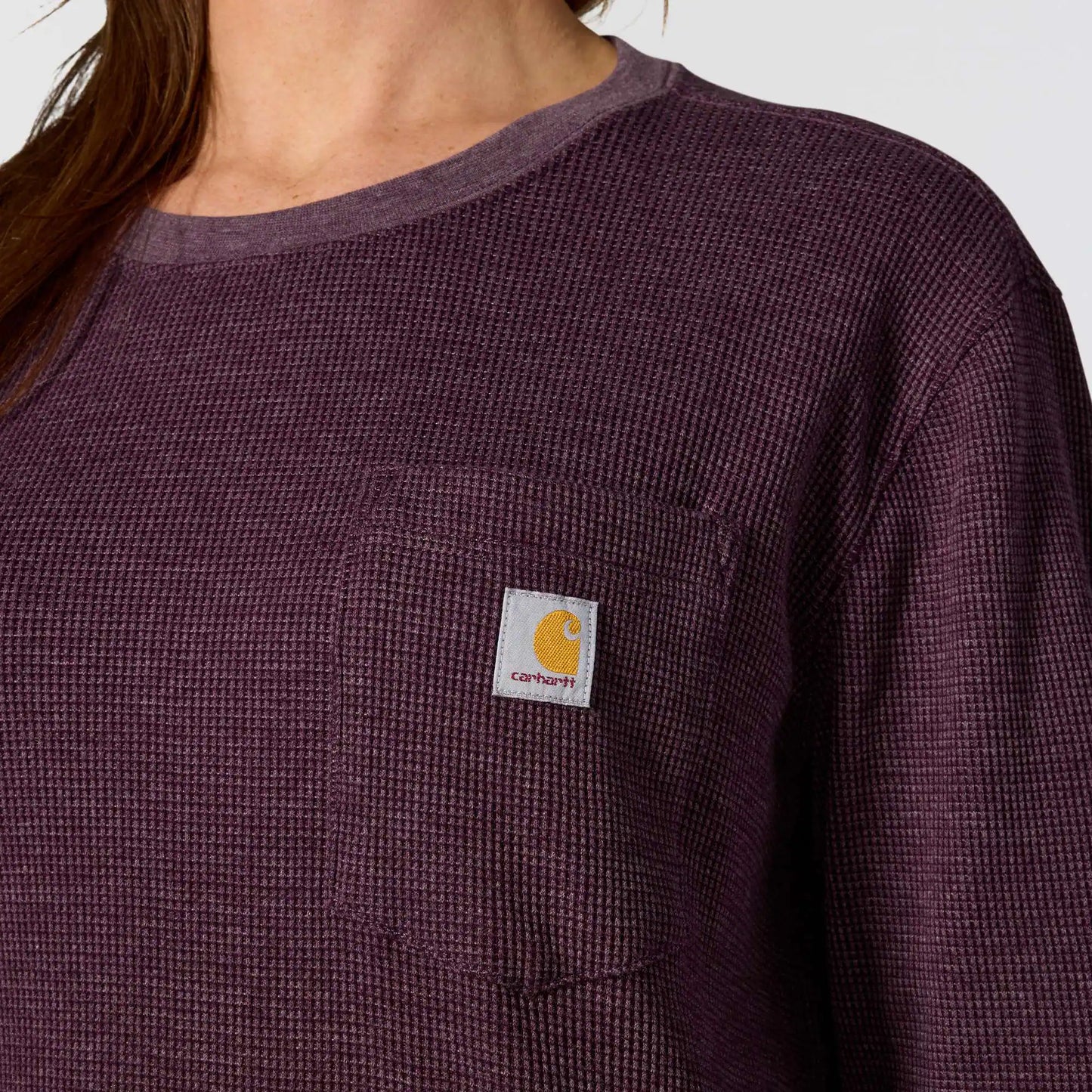 Women's Waffle Knit Loose LS T-Shirt