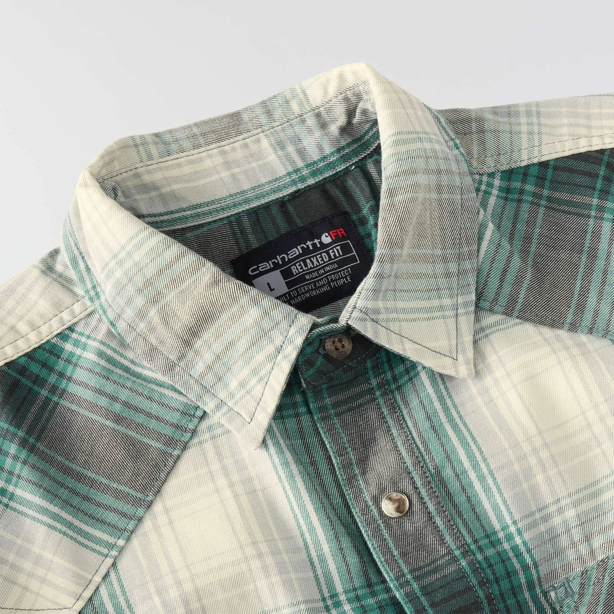Flame Resistant Montana Relaxed Fit Midweight Twill Snap Front Plaid Shirt