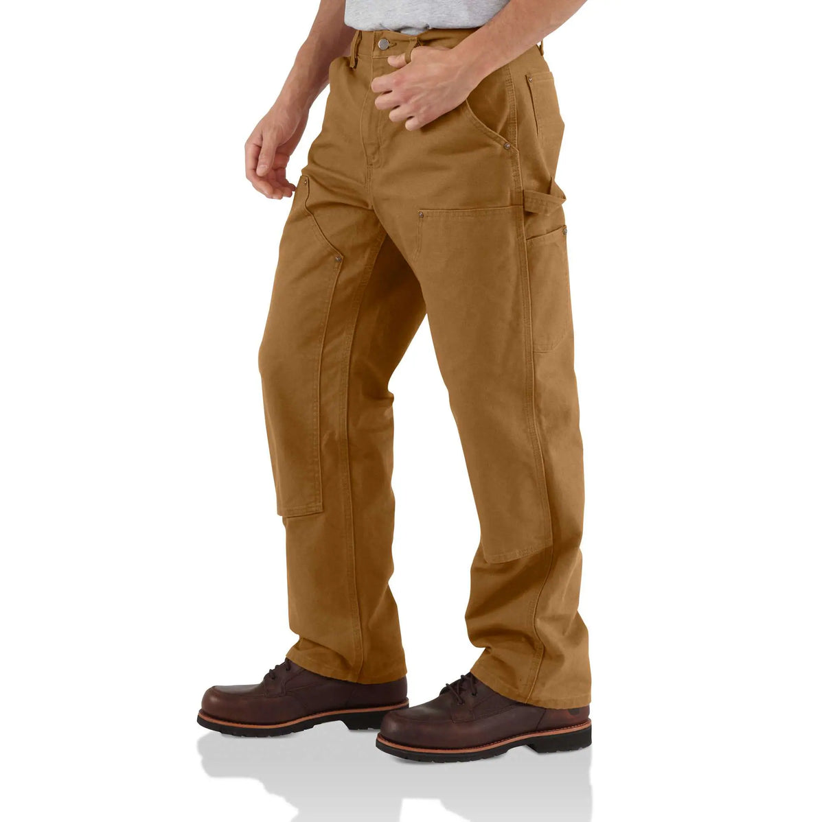 Loose Straight Washed Duck Double-Front Dungaree