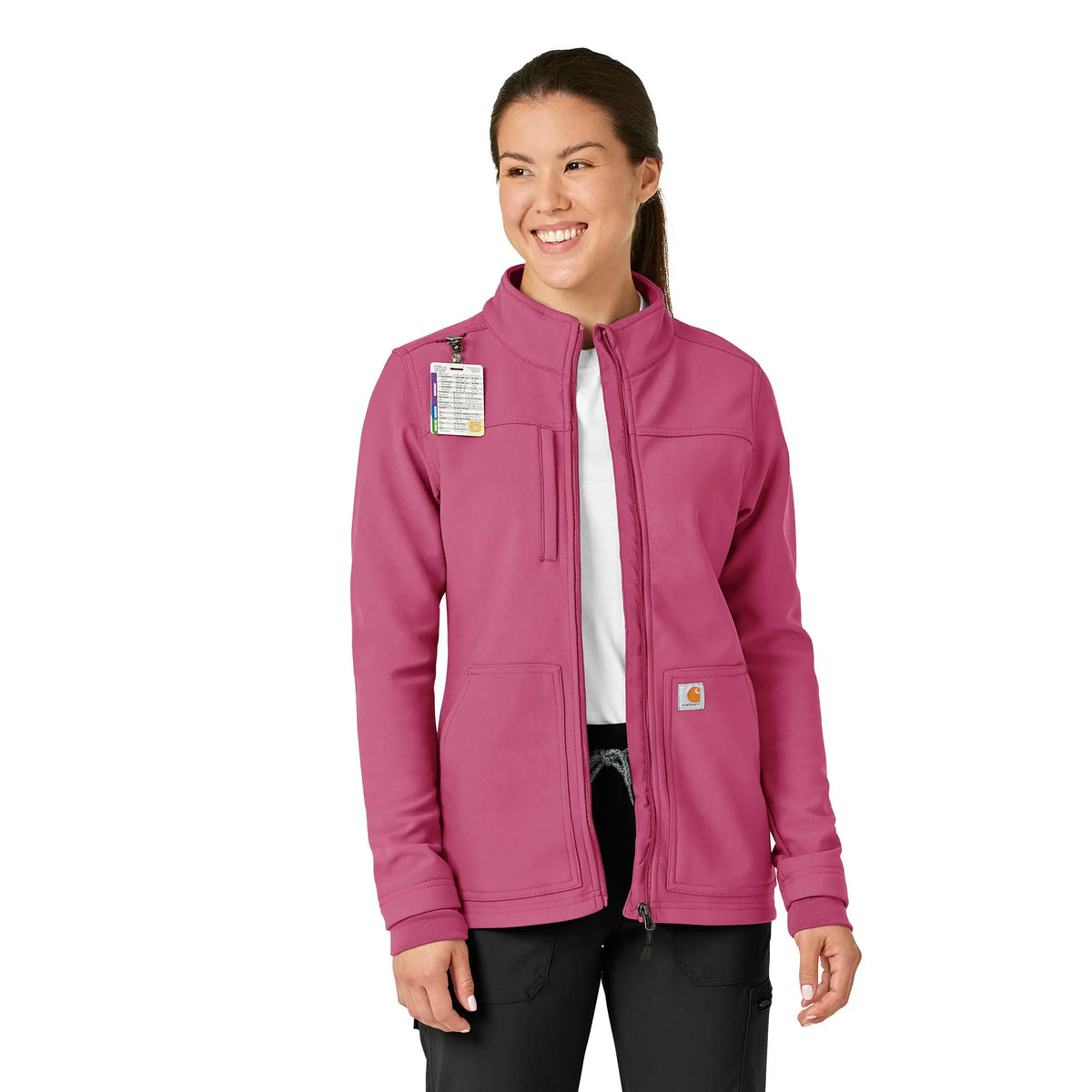 Women's Rugged Flex® Peak Bonded Fleece Scrub Jacket