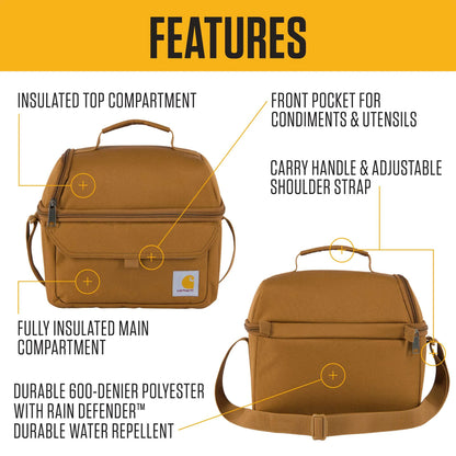 Insulated 12 Can Two Compartment Lunch Cooler