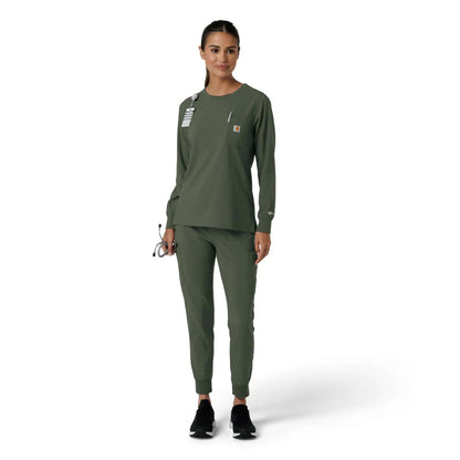 Women's Force Cross-Flex  Crew Neck Long Sleeve Scrub Top