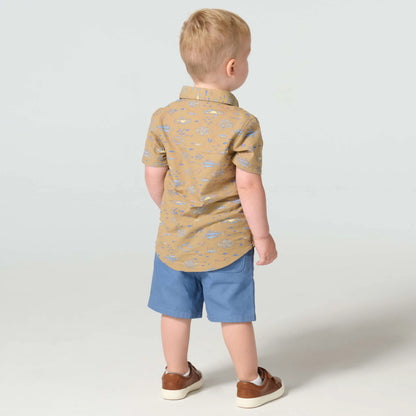 Boys' 2-Piece Short Sleeve Printed Shirt & Canvas Short Set (Toddler)