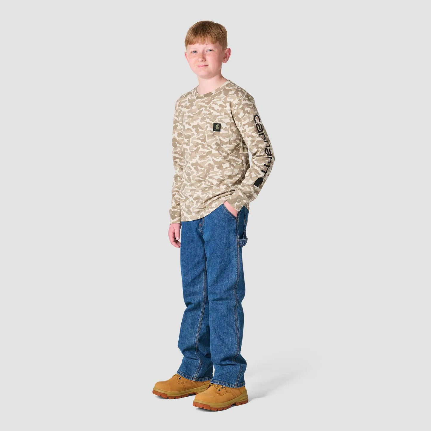 Boys' Long Sleeve Camo Pocket T-Shirt (Child/Youth)