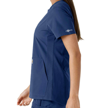 Women's Force Essentials Notch Neck Tunic Knit Panel Scrub Top