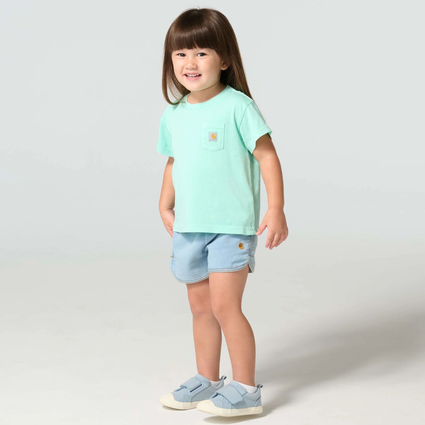 Girls' Short Sleeve Re-Engineered Garment Dye Pocket T-Shirt (Child/Toddler/Youth)