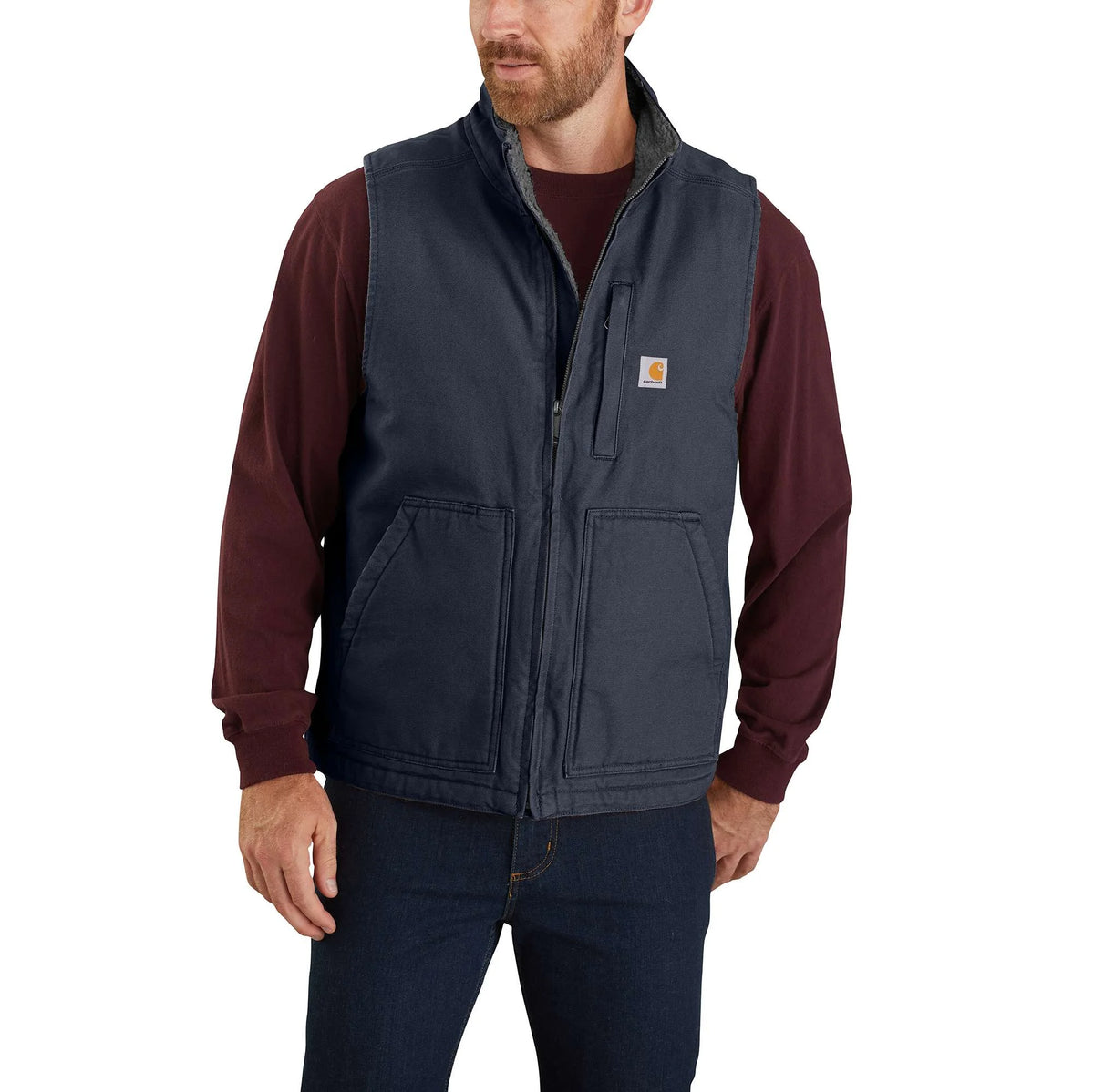 Washed Duck Mock-Neck Vest