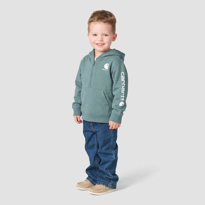 Boys' Long Sleeve Half-Zip Hooded Logo Sweatshirt (Baby/Toddler)
