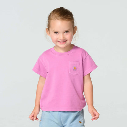 Girls' Short Sleeve Re-Engineered Garment Dye Pocket T-Shirt (Child/Toddler/Youth)
