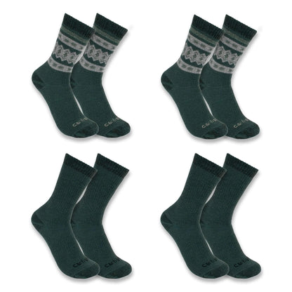 Women's Heavyweight Synthetic-Wool Blend Crew Sock 4-Pack