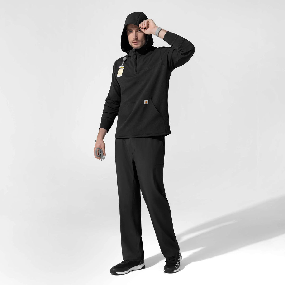 Layers Quarter Zip Waffle Hoodie