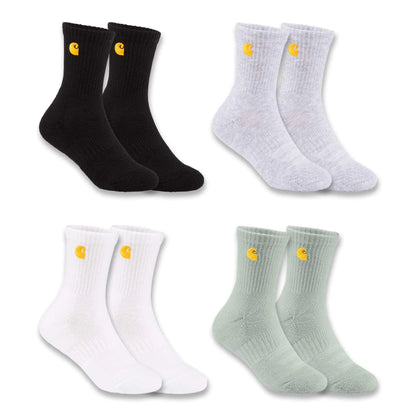 Kids' Midweight Embroidered Crew Sock 4-Pack
