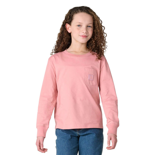 Girls' Long Sleeve Tonal Patch Pocket T-Shirt (Toddler/Child/Youth)