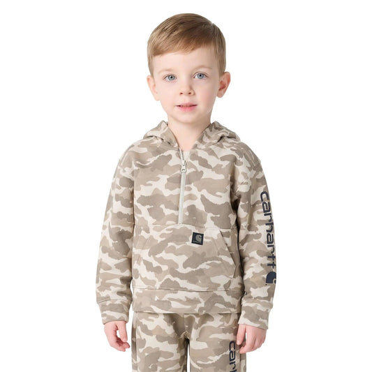 Boys' Long Sleeve Half-Zip Camo Logo Hooded Sweatshirt (Baby/Toddler)