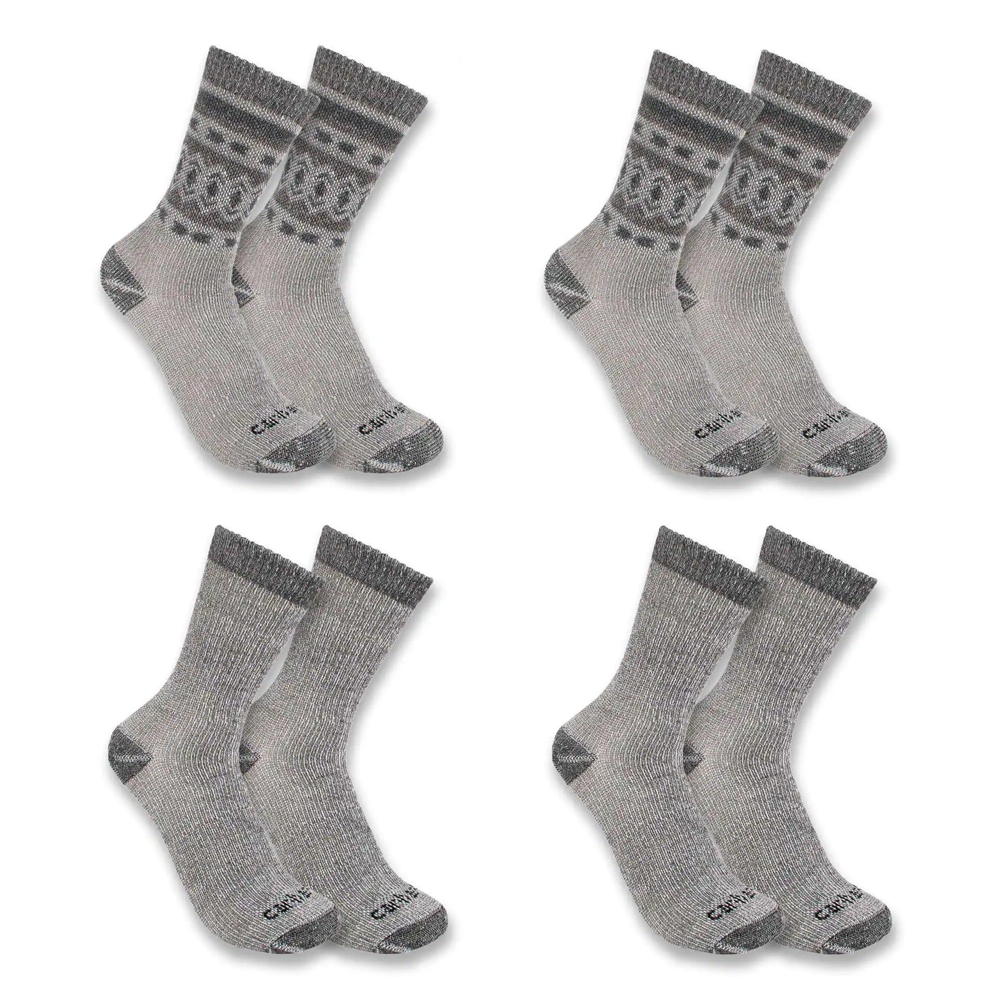 Women's Heavyweight Synthetic-Wool Blend Crew Sock 4-Pack