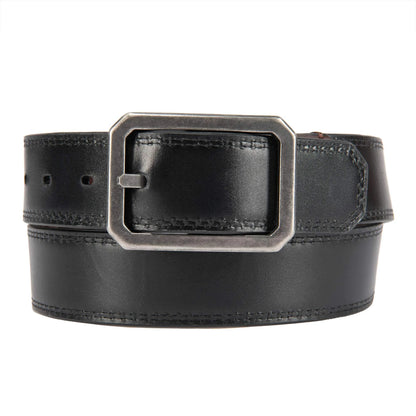 Leather Reversible Center Bar Buckle Belt