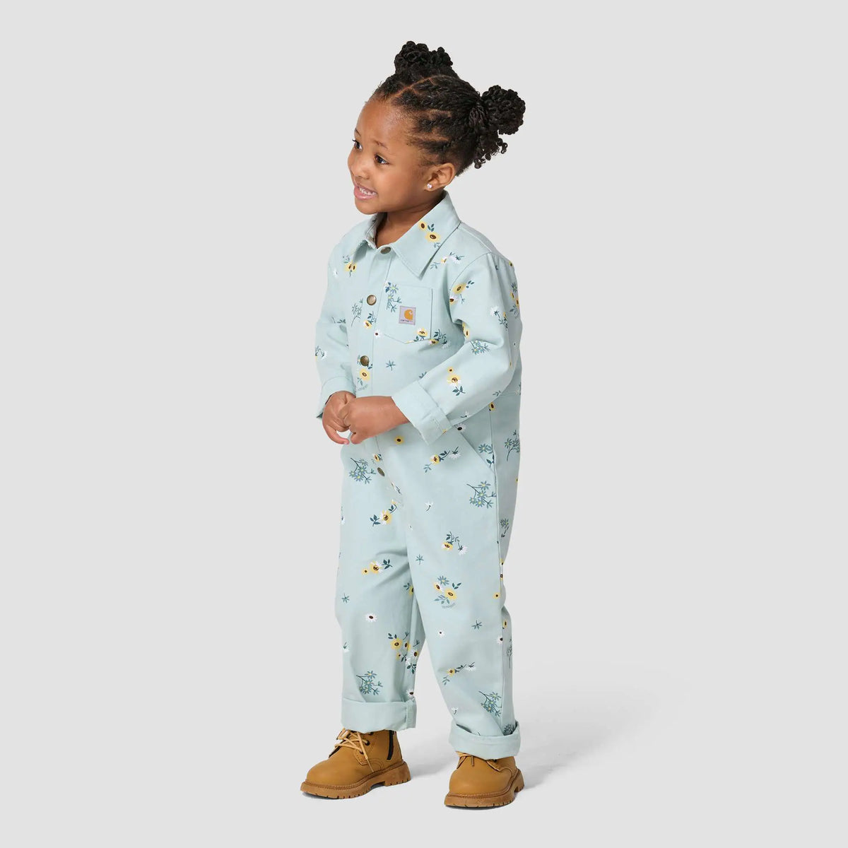 Girls' Long Sleeve Snap-Front Printed Canvas Coverall (Baby/Toddler)