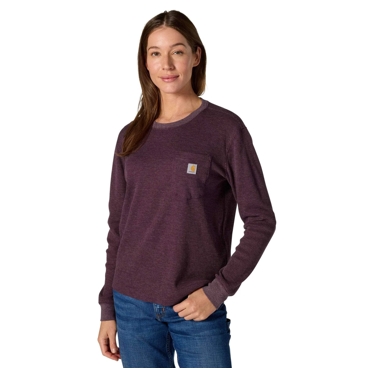 Women's Waffle Knit Loose LS T-Shirt