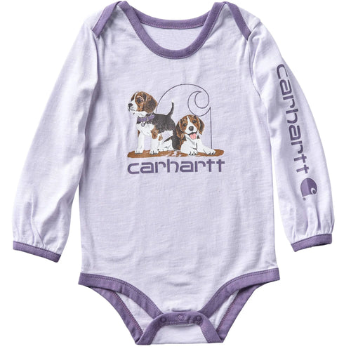 Girls' Long Sleeve Puppies Bodysuit (Baby)